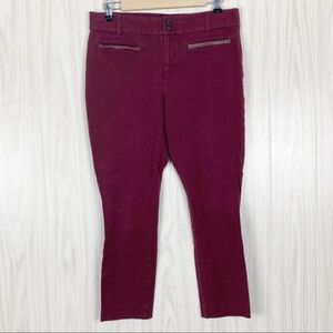 Anthropologie | Maroon The Essential Slim Pant Size 10